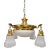 Vintage Classic Revival Brass Pan Fixture With Glass Shades For Sale