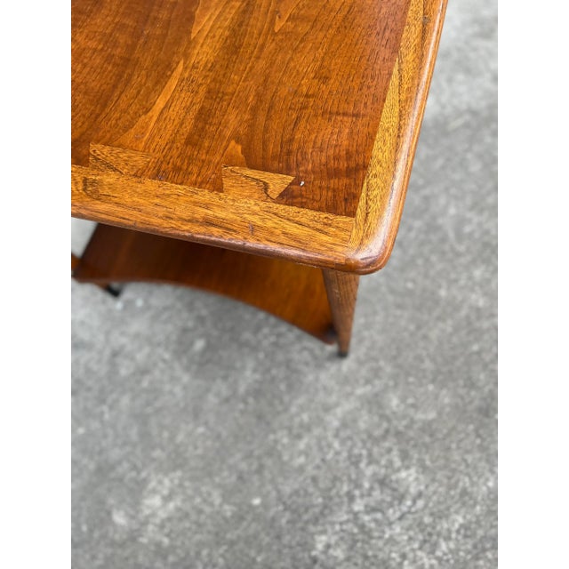 Lane Furniture Mid 20th Century Lane Acclaim Square Side Table With Curved Lower Shelf For Sale - Image 4 of 9