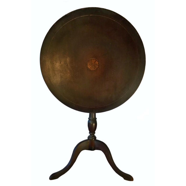 Antique Georgian Candlestick Pedestal Tilt Top Tea Table, Mid 18th Century For Sale