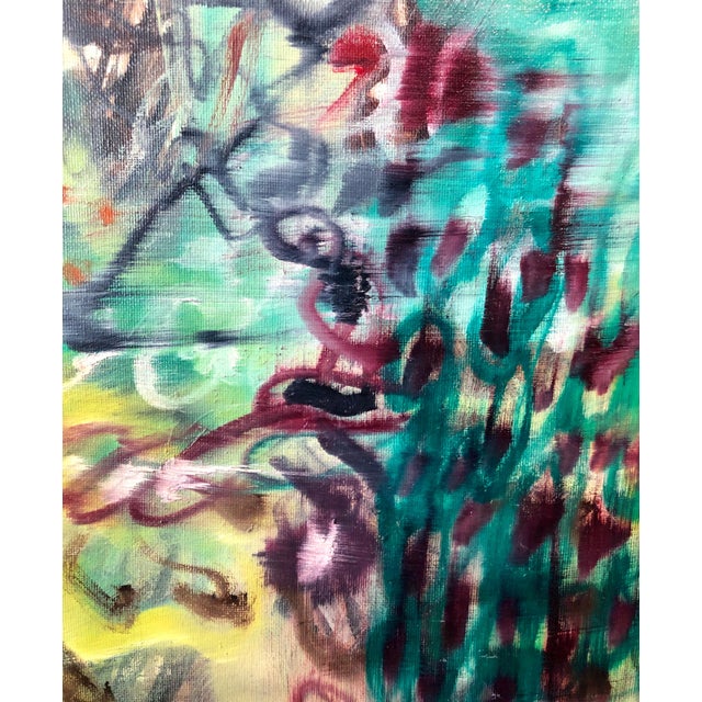 Nachume Miller, Untitled Dynamic Colorful Abstract Expressionist Oil Painting, Israeli-American, 1996 For Sale In Miami - Image 6 of 8