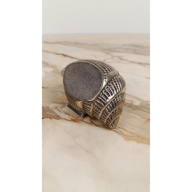 Metal Vintage Triton Trumpet Shell Shaped Silver-Plated Metal Trinket Case Box, 1970s For Sale - Image 7 of 18