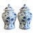 Chinoiserie Blue & White Cherry Blossom Ginger Jars - A Pair For Sale