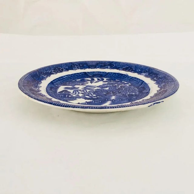 Farmhouse Antique Staffordshire Blue & White Plate For Sale - Image 3 of 5
