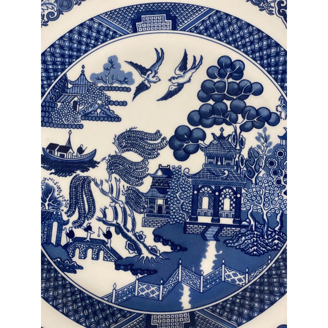 1990s 1990s Johnson Brothers Willow Dinner Plates - a Pair For Sale - Image 5 of 13