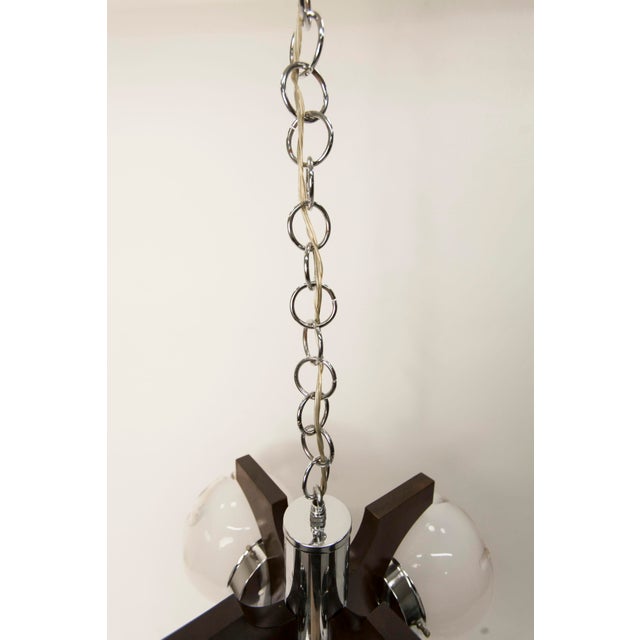 Murano 4-Light Chandelier in Teak from Mazzega, 1960 For Sale - Image 18 of 18