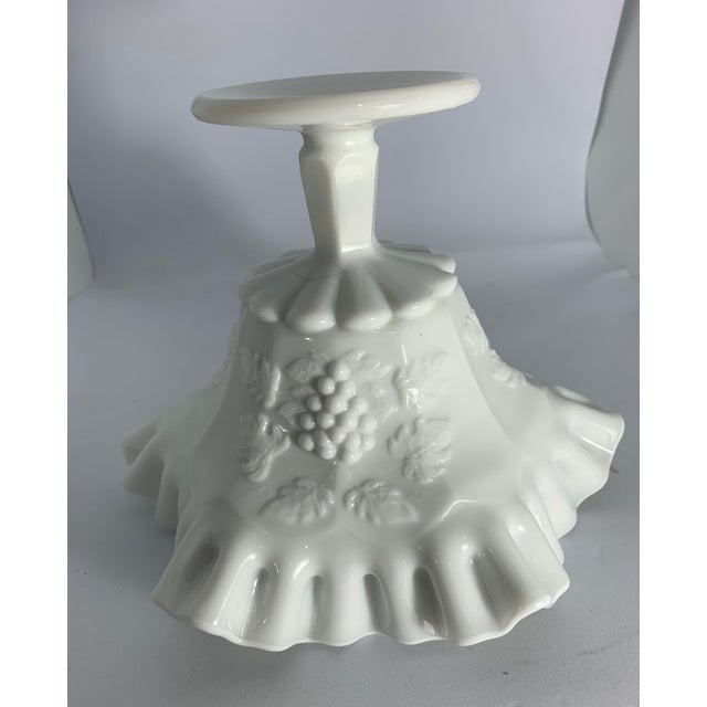 Mid 20th Century Paneled Grape Open Candy Dish by Westmoreland Glass. Mid-century modern Westmoreland fluted and ruffled...