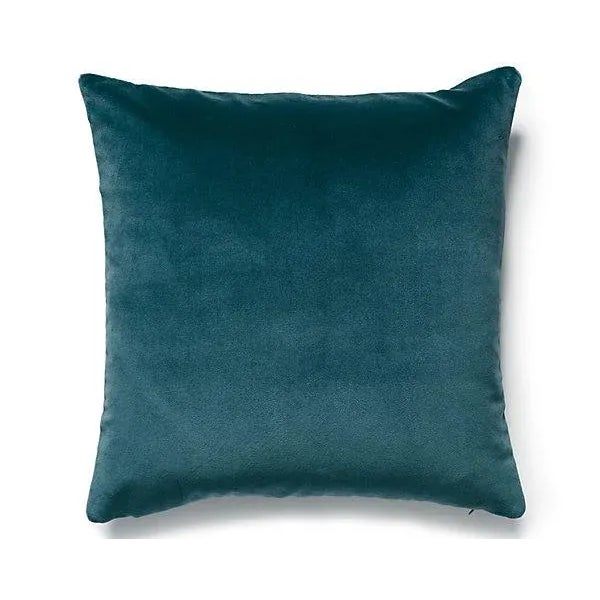 Traditional The House of Scalamandré Torino Velvet Pillow, Peacock For Sale - Image 3 of 3