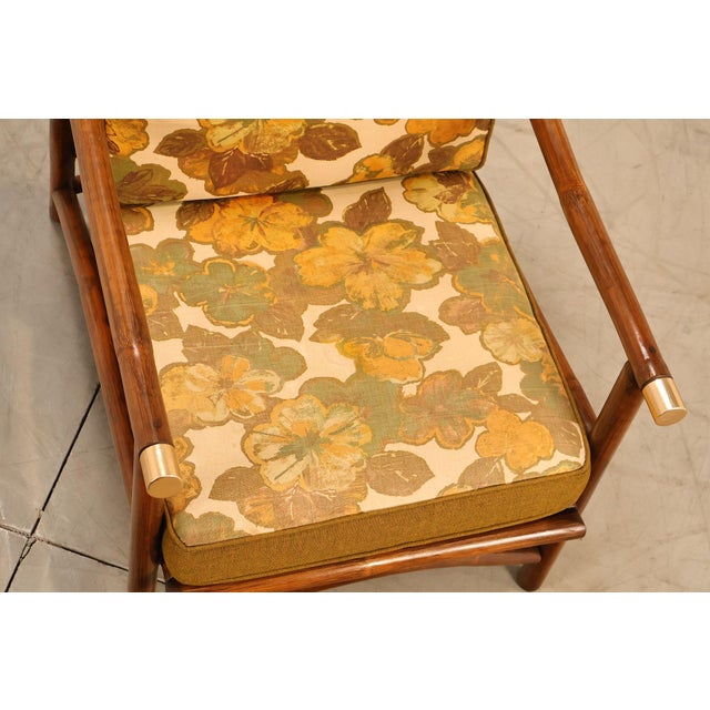 Brown Vogue Coastal Vintage Rattan Bamboo Armchair For Sale - Image 8 of 18