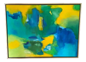 “The Arrival of the Morning Sun” Contemporary Abstract Acrylic by Jennifer Hopkins-Wilcox, Framed