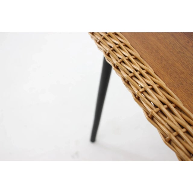 Coffe Table with Rattan Edge, France, 1970s For Sale - Image 6 of 9