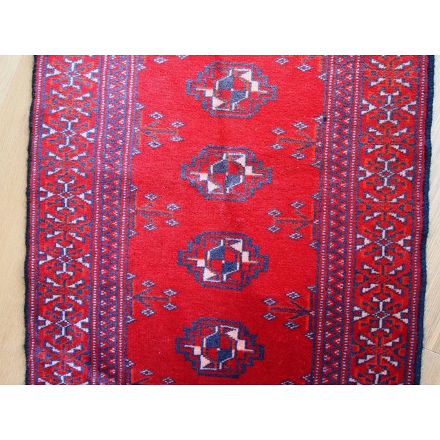 Tribal 1970s Hand Made Vintage Turkoman Rug For Sale - Image 3 of 7