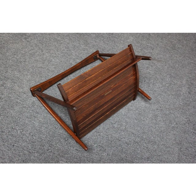 Vintage Yugoslavian Nasco Stained Beechwood Collapsible Magazine Rack For Sale - Image 9 of 13