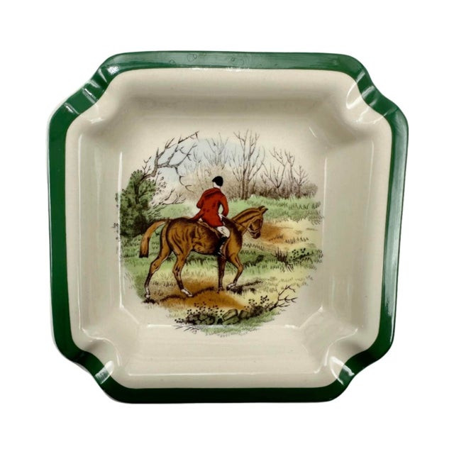Mid 20th Century Vintage Spode England Equestrian Homeward Horse Ashtray Trinket Jewelry Dish For Sale - Image 5 of 12