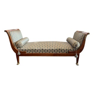 19th Century Empire Chaise With Bolsters For Sale