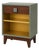 Mid-Century Modern Nightstand in Sagewood Green™, Satin Walnut & Metallic Gold For Sale