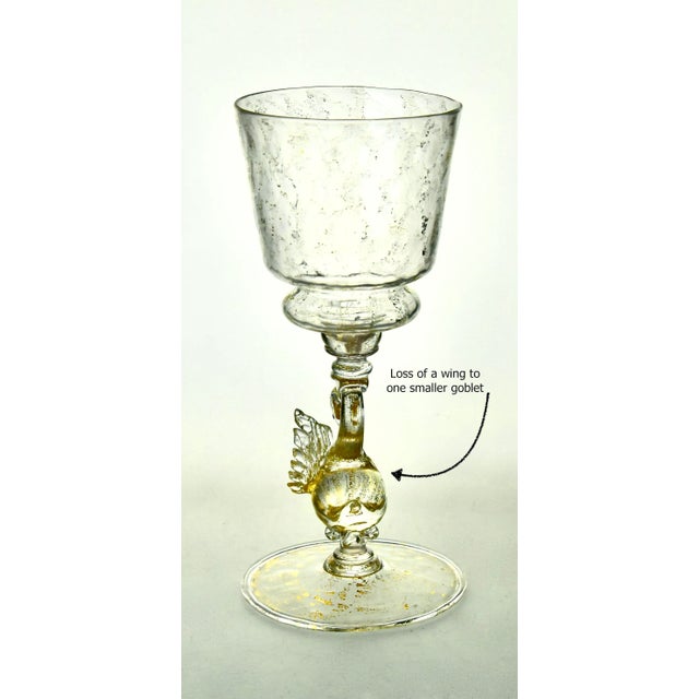 1950s Vintage Mid 20th Century Hand Blown Venetian Glass Goblets- Set of 10 For Sale - Image 5 of 7