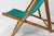 Turquoise Beech and Fabric Folding Deck Chair or Patio Lounger, France, 1950s For Sale - Image 8 of 11