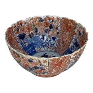 19th Century Imari Hand-Painted Serving Bowl