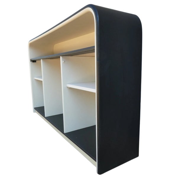 Vintage Open Bookcase in Eco-Leather, 1970s For Sale - Image 3 of 8
