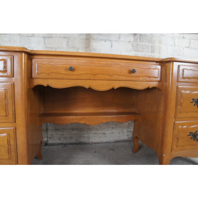 Mid 20th Century Mid Century Country French Provincial Mirrored Vanity Desk For Sale - Image 11 of 12
