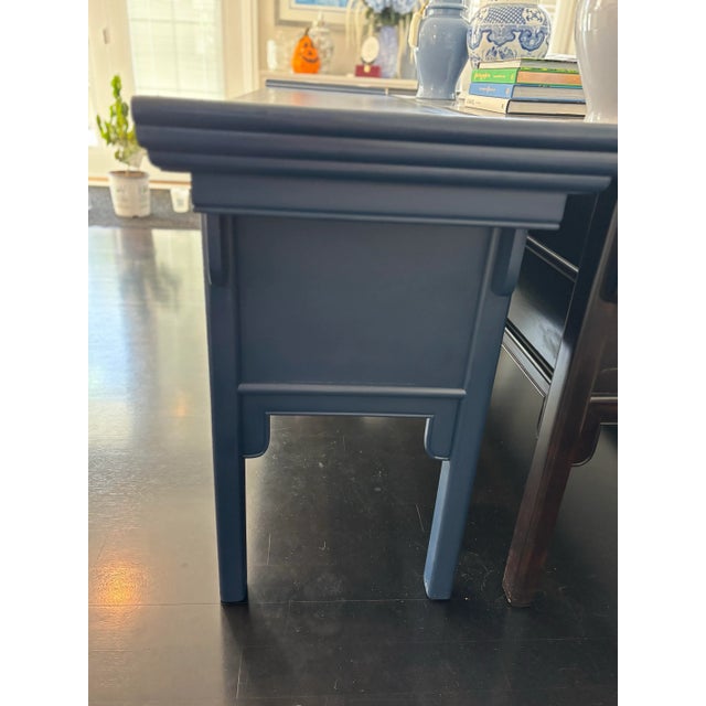 Century Furniture Late 20th Century Coastal Blue Chinoiserie Chic Pagoda Style Credenza by Century For Sale - Image 4 of 12