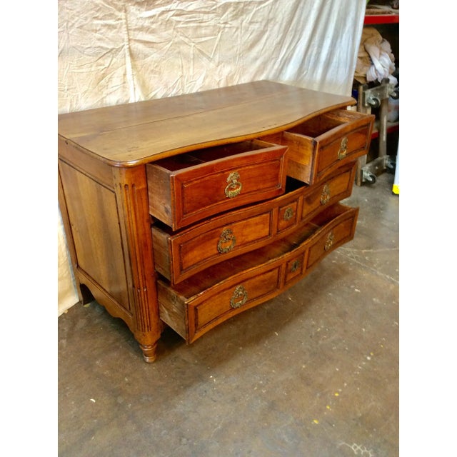 Brown 1800s French Walnut Four Drawer Commode For Sale - Image 8 of 13