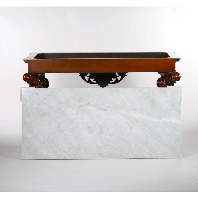 Grand Continental Rococo Style Carved Mahogany Foyer / Console Table For Sale - Image 9 of 12