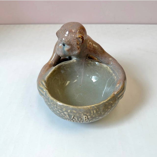 Villeroy & Boch Vintage Glazed Ceramic Monkey Bowl by Villeroy & Boch Merzig For Sale - Image 4 of 7