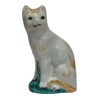Mid 19th Century Vintage Staffordshire Cat Figurine For Sale