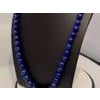 Vintage Graduating Lapis Lazuli Single Strand Necklace 14 Kt Yellow Gold Clasp For Sale - Image 16 of 18