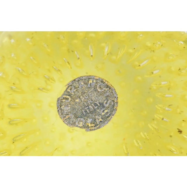 Mid Century Modern Murano Yellow Bullecante Bubble Paperweight Italy, 1950's For Sale - Image 10 of 12