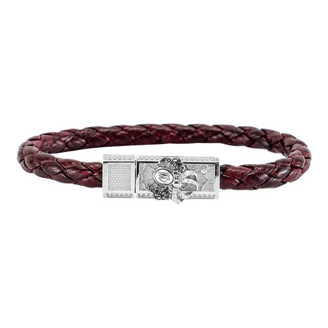 Sword Limited Memento Mori 18k White Gold Titanium White Black Diamond Bracelet For Sale