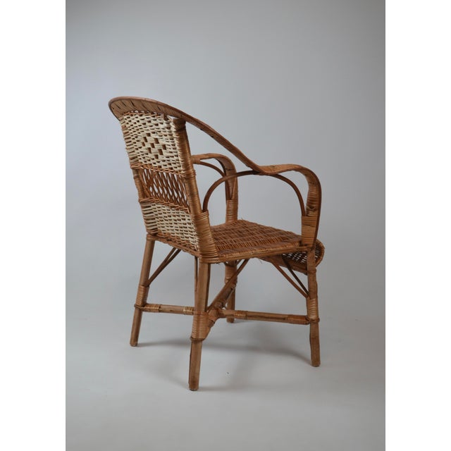 French Provincial Rattan Armchair For Sale - Image 8 of 16