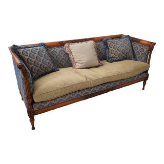 Regency Style High Quality Sofa W. Down Seat For Sale