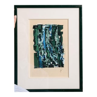 Mid 20th Century Denmark Teal Wood Print For Sale