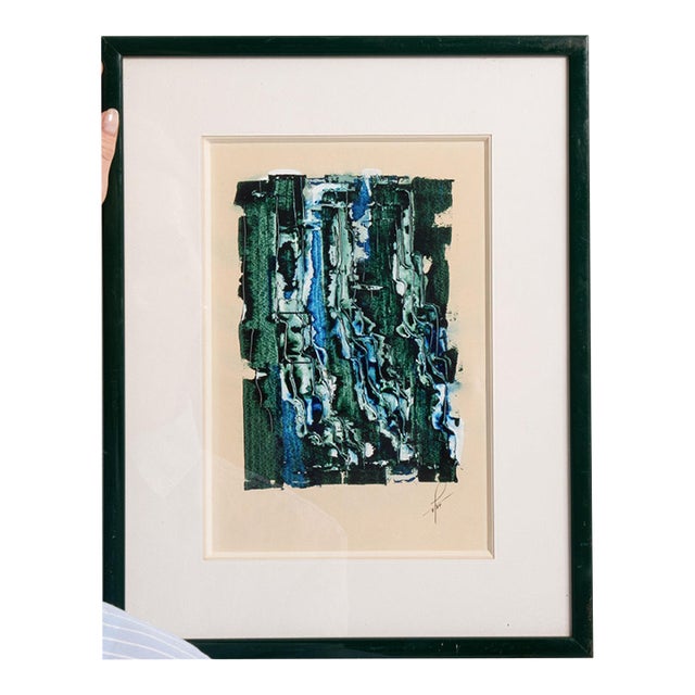 Mid 20th Century Denmark Teal Wood Print For Sale