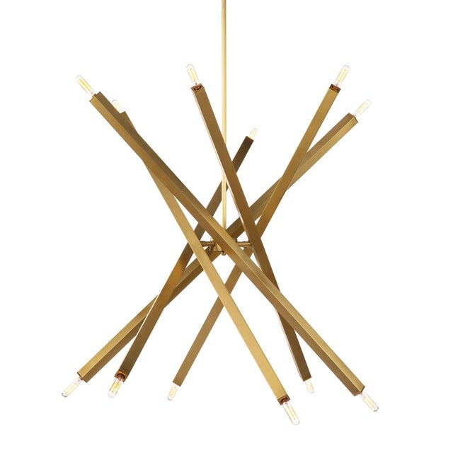 Traditional Regina Andrew Viper Chandelier in Natural Brass For Sale - Image 3 of 7