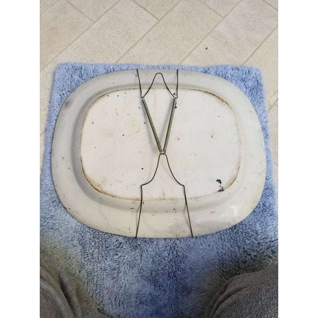 English Antique Blue and White Platter For Sale - Image 3 of 5