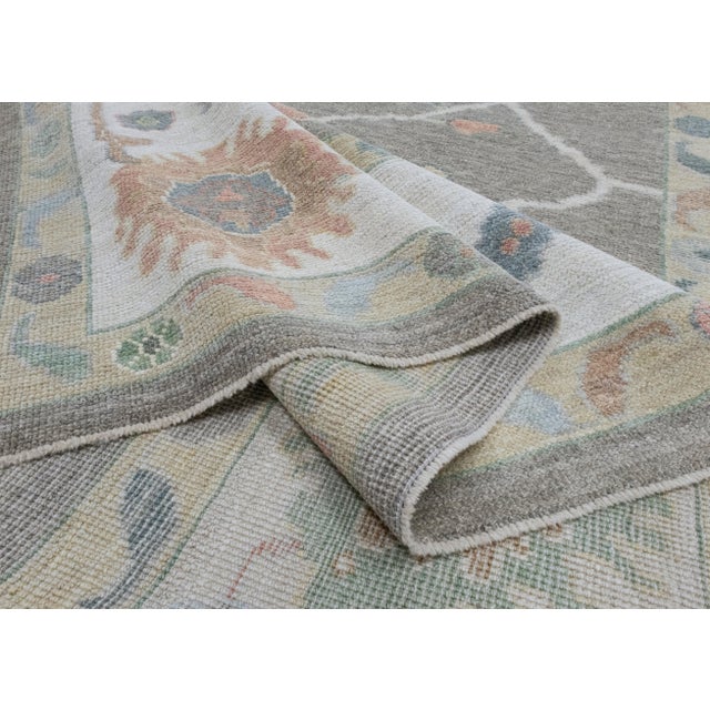 Gray Turkish Oushak Rug 9'11" x 10'7" For Sale - Image 8 of 8