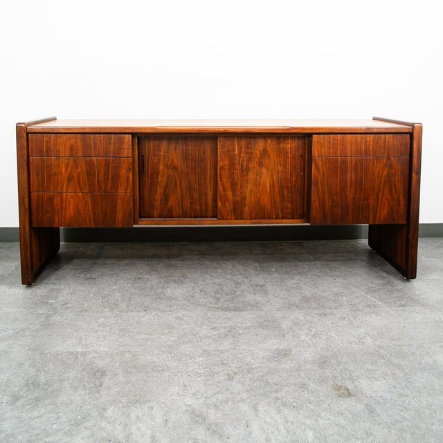 Unique and wall made American made credenza / Sideboard. Top surface is made up of solid oak while the rest of the piece...