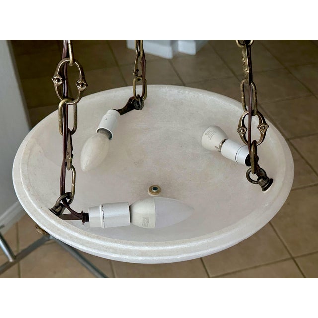 French Directoire Style Alabaster Chandelier Pendant Light For Sale - Image 11 of 12