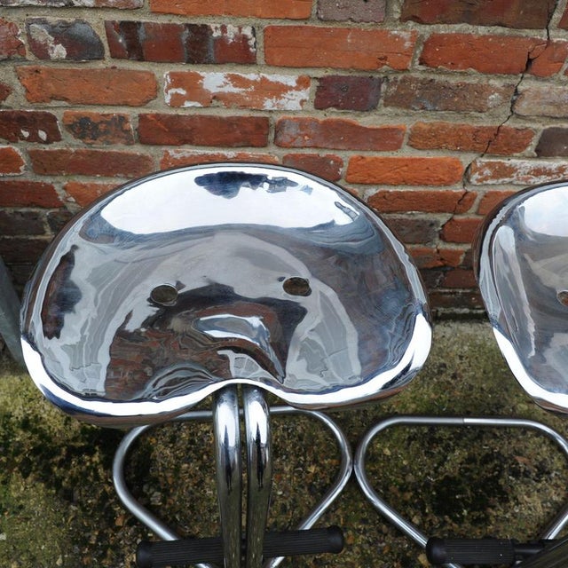 Vintage Chrome Tractor Stool attributed to Rodney Kinsman for Omk Design, 1960s, Set of 3 For Sale - Image 10 of 13