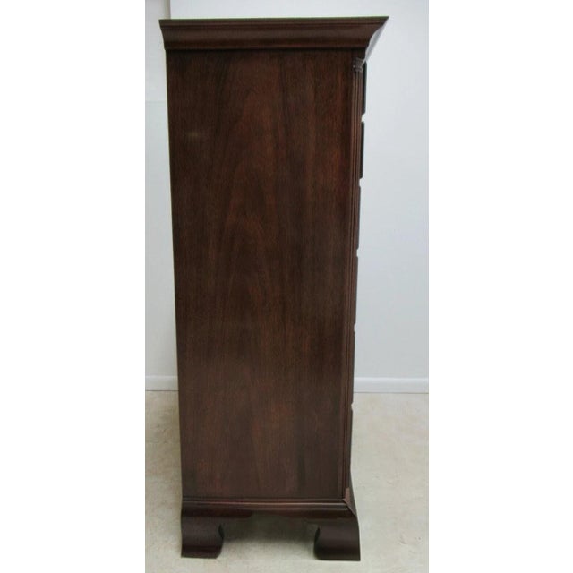 1980s Kindel Winterthur Solid Mahogany Chippendale Dresser Chest Of Drawers For Sale - Image 11 of 12