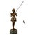 Metal Art Deco Sculpture of Girl with Fishing Rod, 20th Century, Bronze For Sale - Image 7 of 7