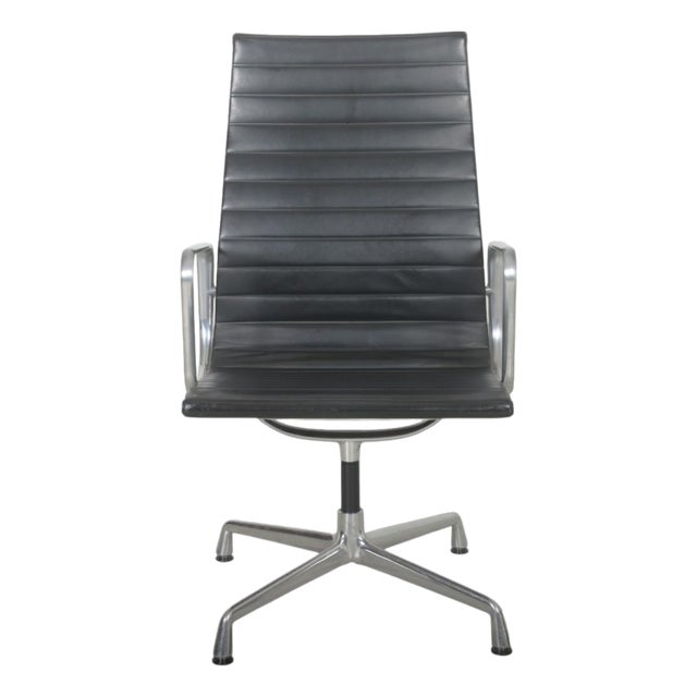 EA109 Chair in Black Leather by Charles Eames, 2000s For Sale