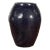 Oversized Vintage Thai Midnight Blue Glazed Water Vessel with Tapering Lines For Sale