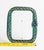 A vibrant vintage Murano glass picture frame from Venice, formed as a twisted emerald green rope of glass and accented...