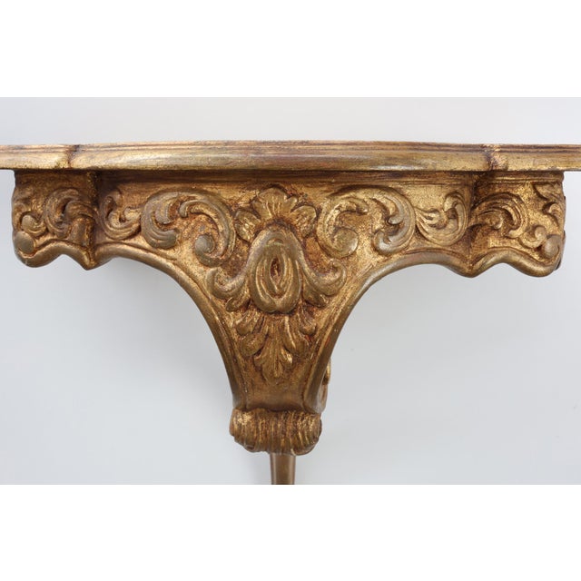 1950s 20th Century Louis XV Giltwood Wall Console, France, 1950s For Sale - Image 5 of 12