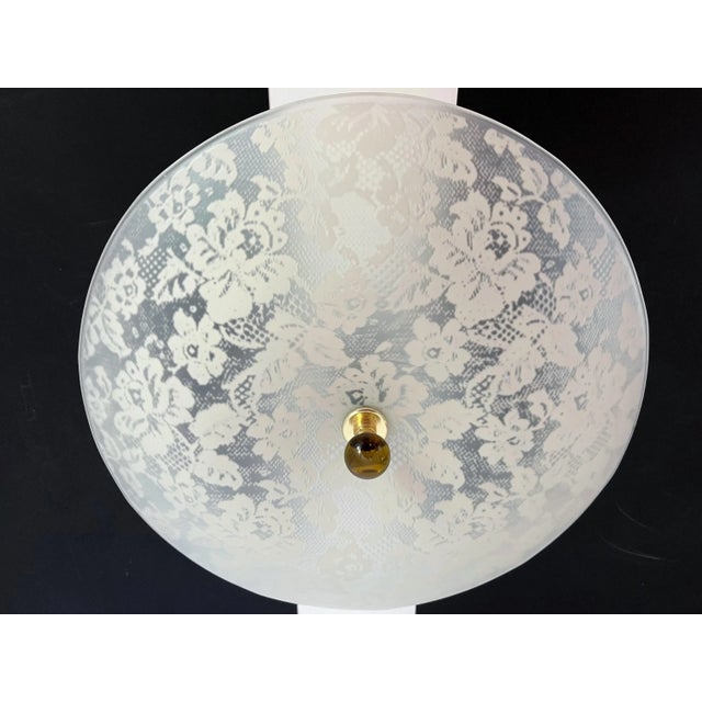 Mid Century Floral Damask Flush Light For Sale - Image 10 of 18