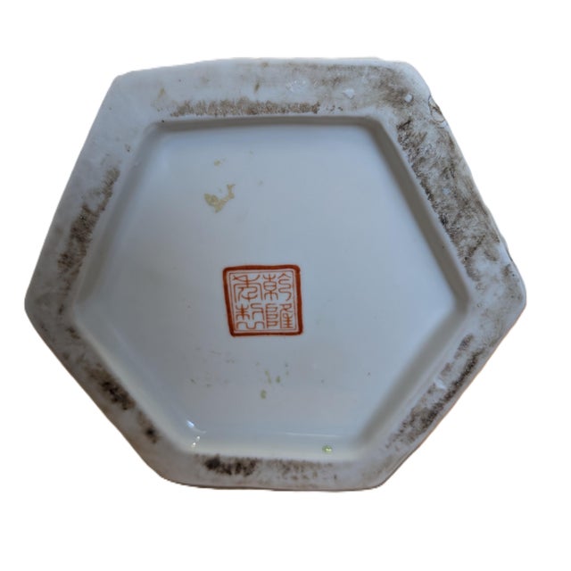 Antique Chinese Famille Rose Eight Immortals Hexagonal Shape Vase (21 Inches) For Sale In Dallas - Image 6 of 12